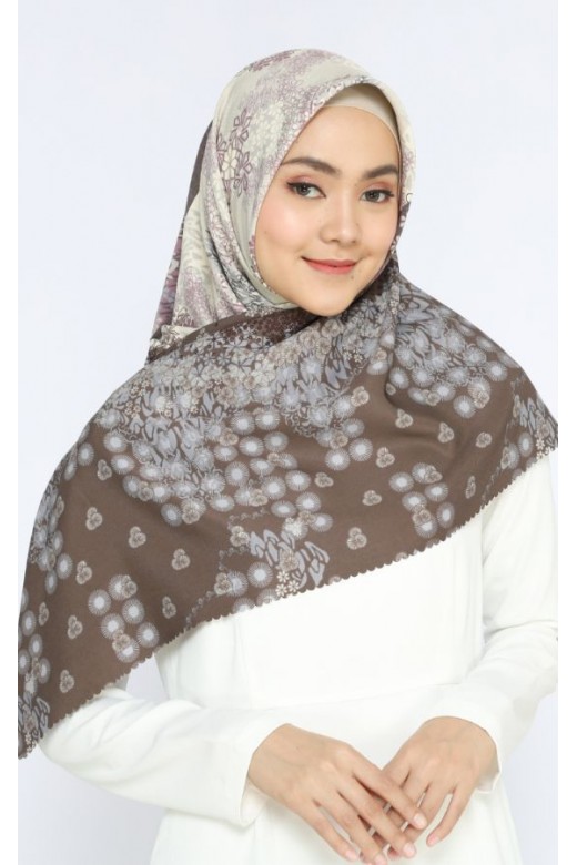 Hijab Segi Empat Ultimate Silk Lasercut Jasmine Brown